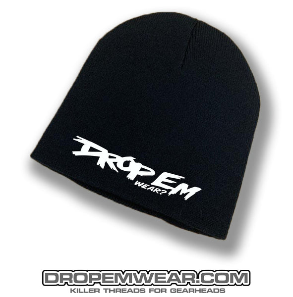 BLACK_BEANIE_NO_BRIM_WHITE_LOG  display picture 1