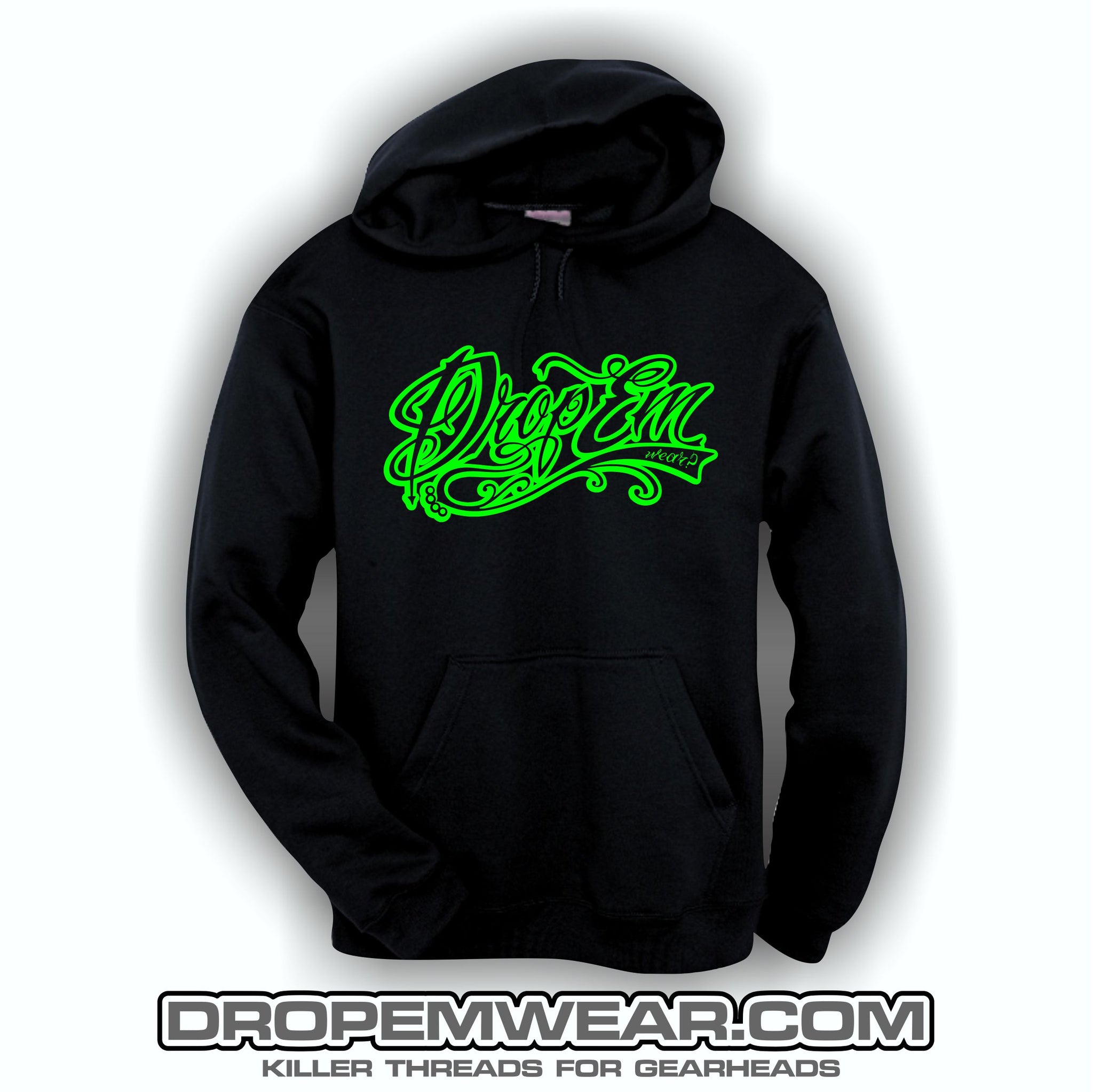 Black hoodie with neon green writing best sale