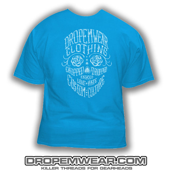LADIES DAY OF THE DEAD T-SHIRT BLUE