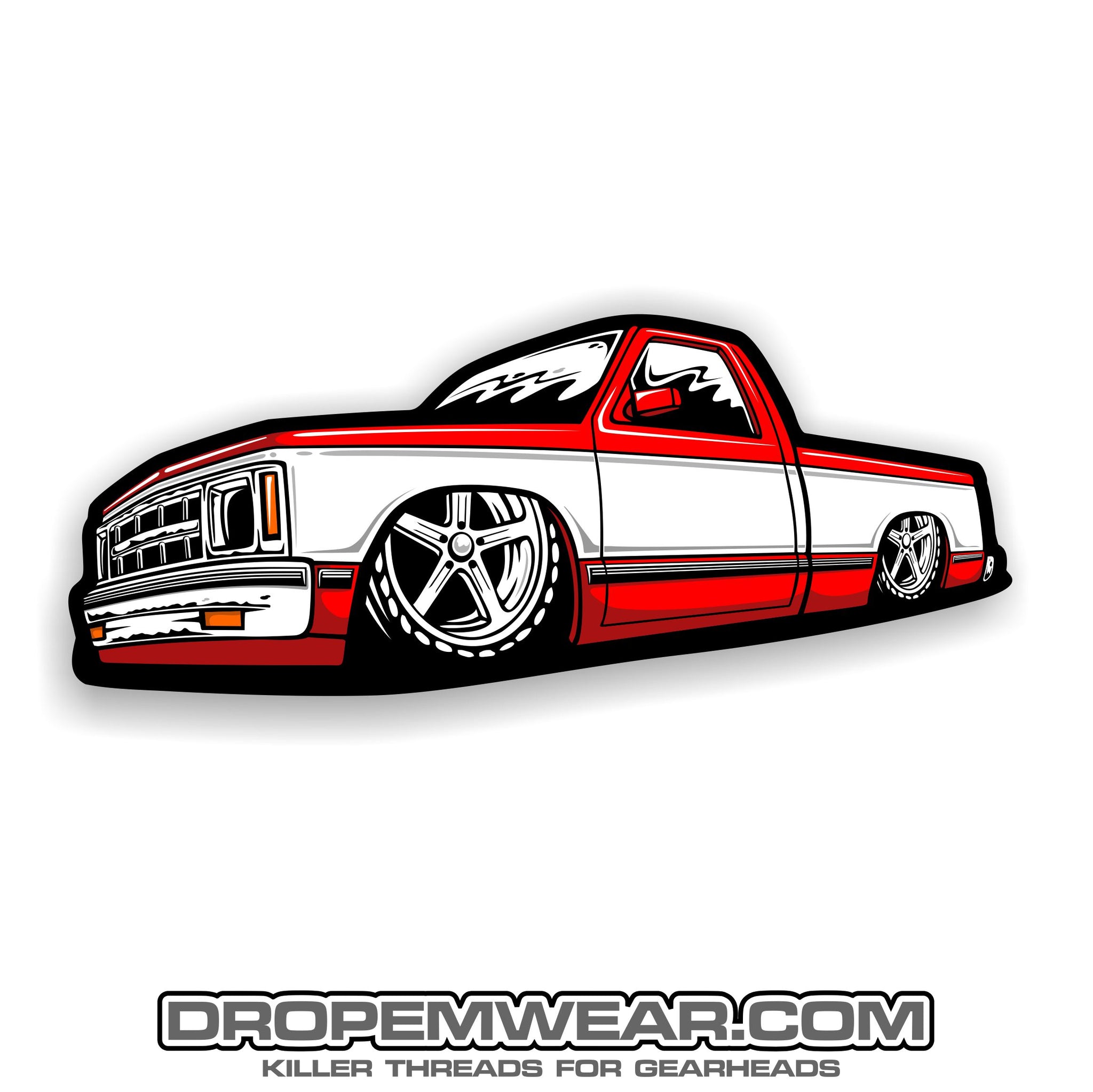 2X5 RED REGULAR CAB SQUARE BODY S10 Drop Em wear clothing