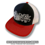 SNAP BACK TRUCKER HAT RED/BLACK/WHITE