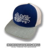 SNAP BACK TRUCKER HAT GREY/BLUE/WHITE
