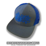 SNAP BACK TRUCKER HAT GREY/ROYAL BLUE