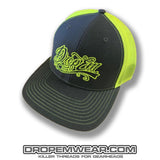 SNAP BACK TRUCKER HAT GREY/NEON YELLOW