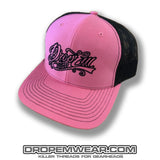 SNAP BACK TRUCKER HAT PINK/BLACK