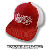 SNAP BACK TRUCKER HAT RED/WHITE