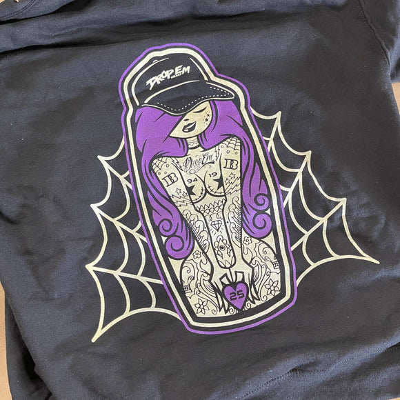 25th ANNIVERSARY PURPLE HAIR SPIDERWEB HOODIE
