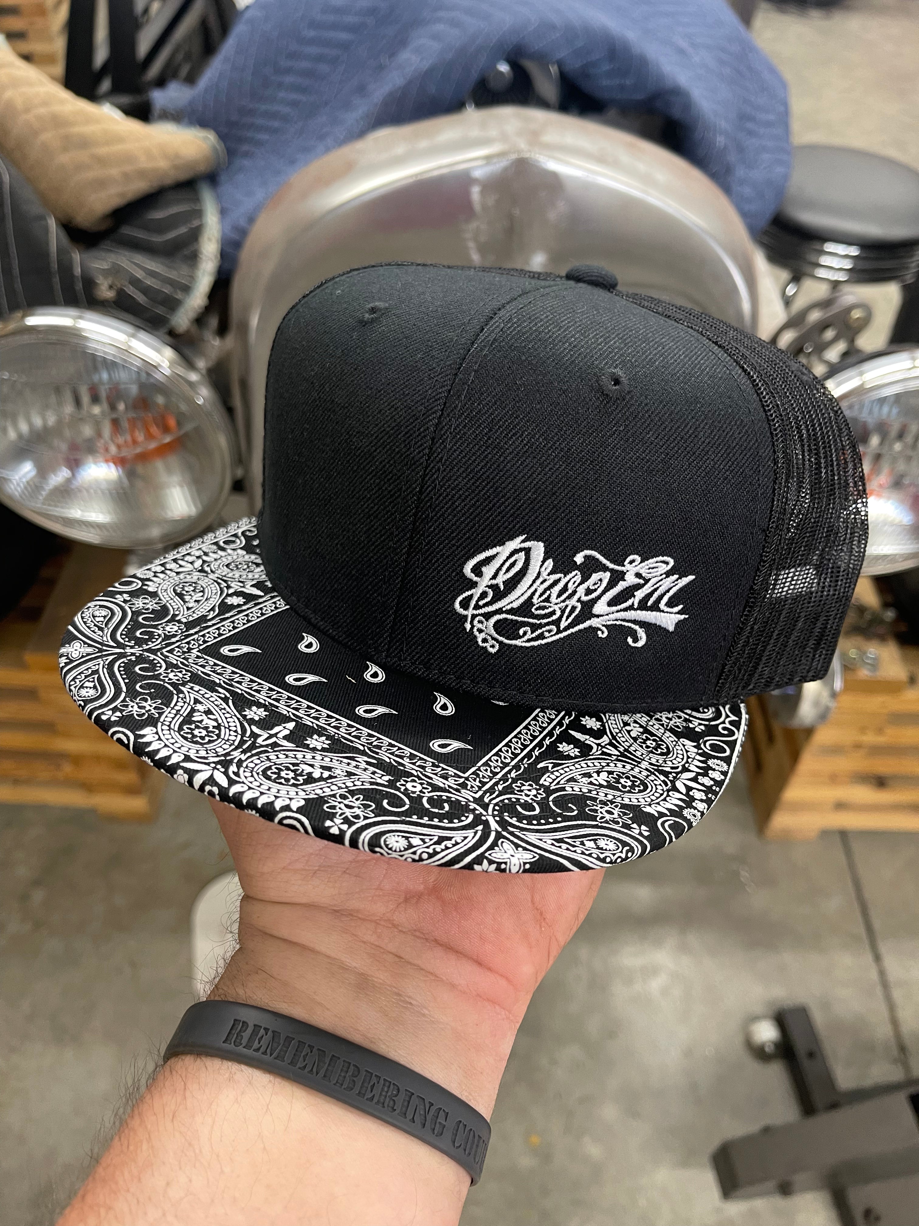 Dallas Skyline Patched Flat Bill Hat Black/White