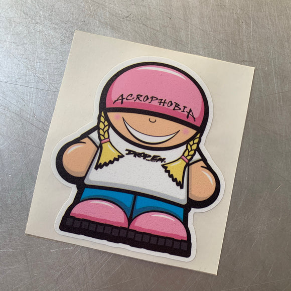 2X3 ACROPHOBIA BLONDE CHICK STICKERS