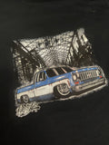 BLUE PATINA SQUARE BODY BLACK  T-SHIRT