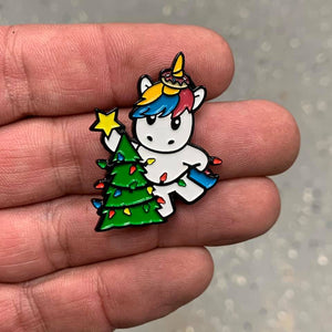 SPRINKLES THE UNICORN WITH TREE HAT PIN (#53)